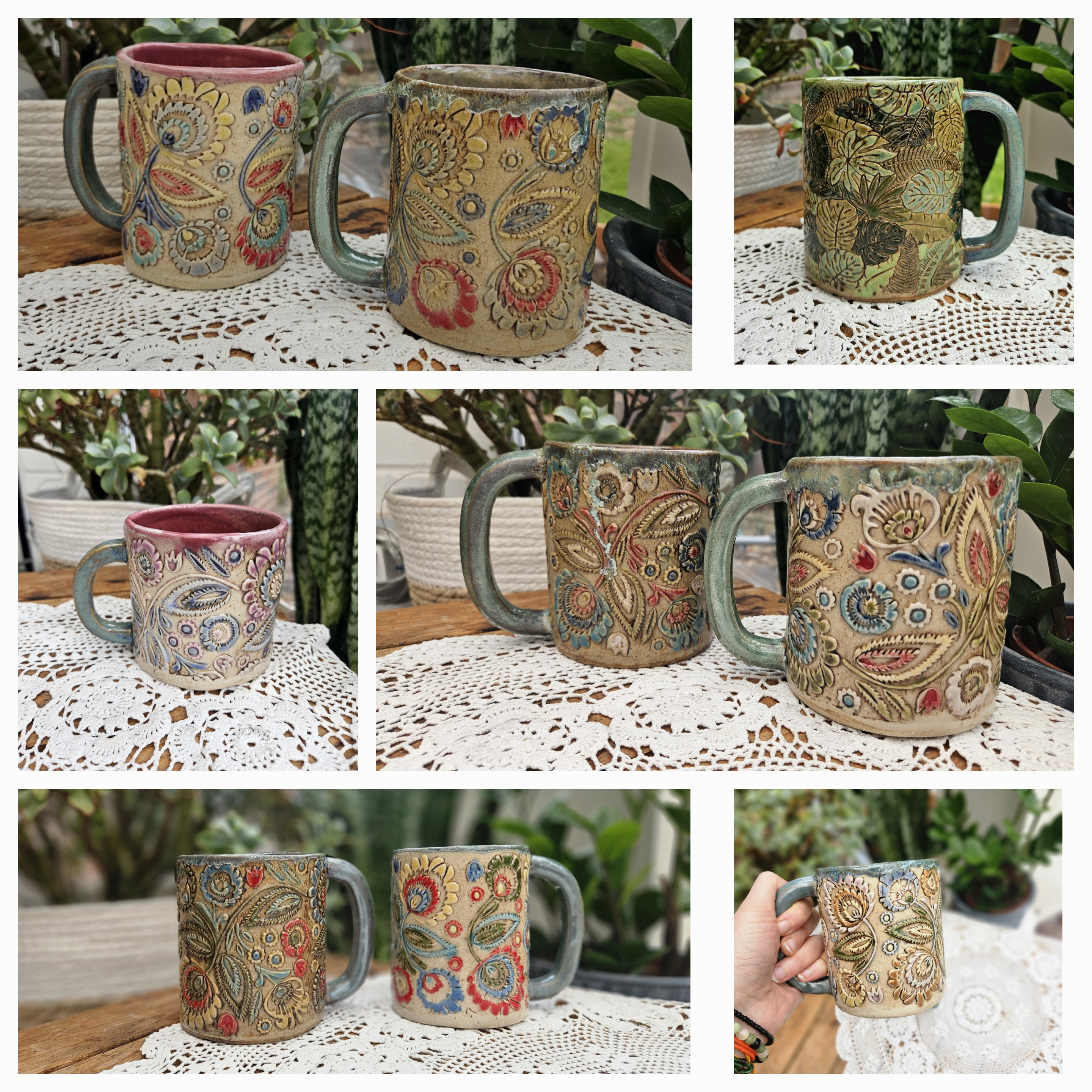 Woodland Bark Texture Mugs (Pair) ceramic piece