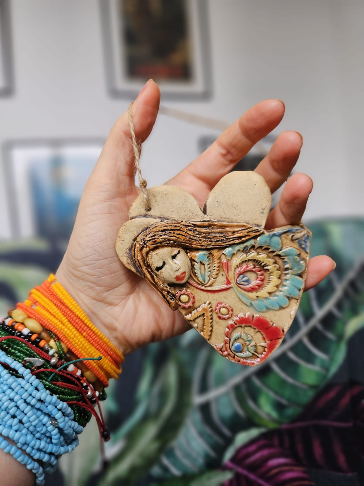 Handmade Ceramic Hanging Angels thumbnail 6