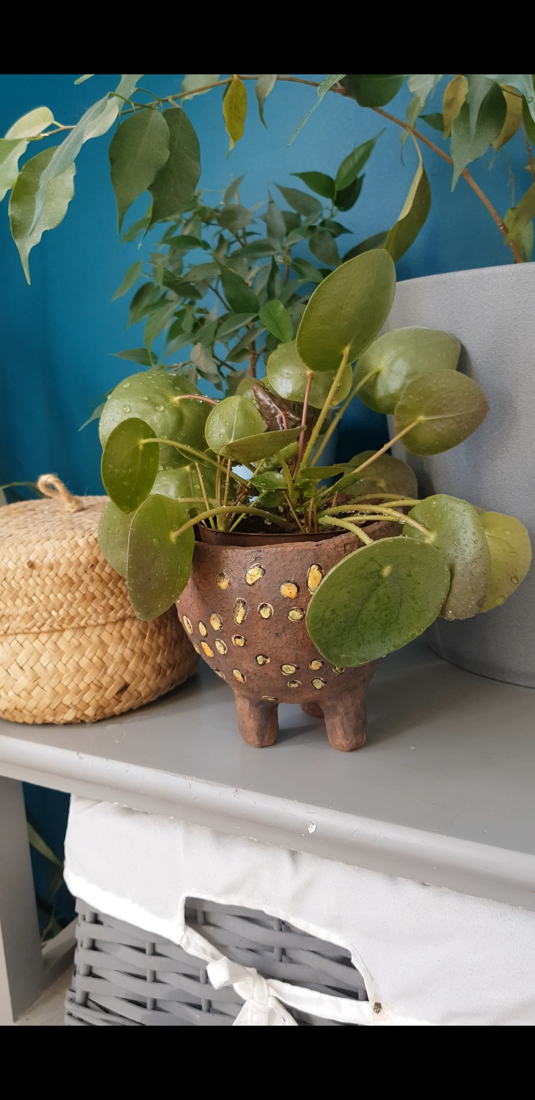 Tripod Planter Pot — Rustic Dots ceramic piece