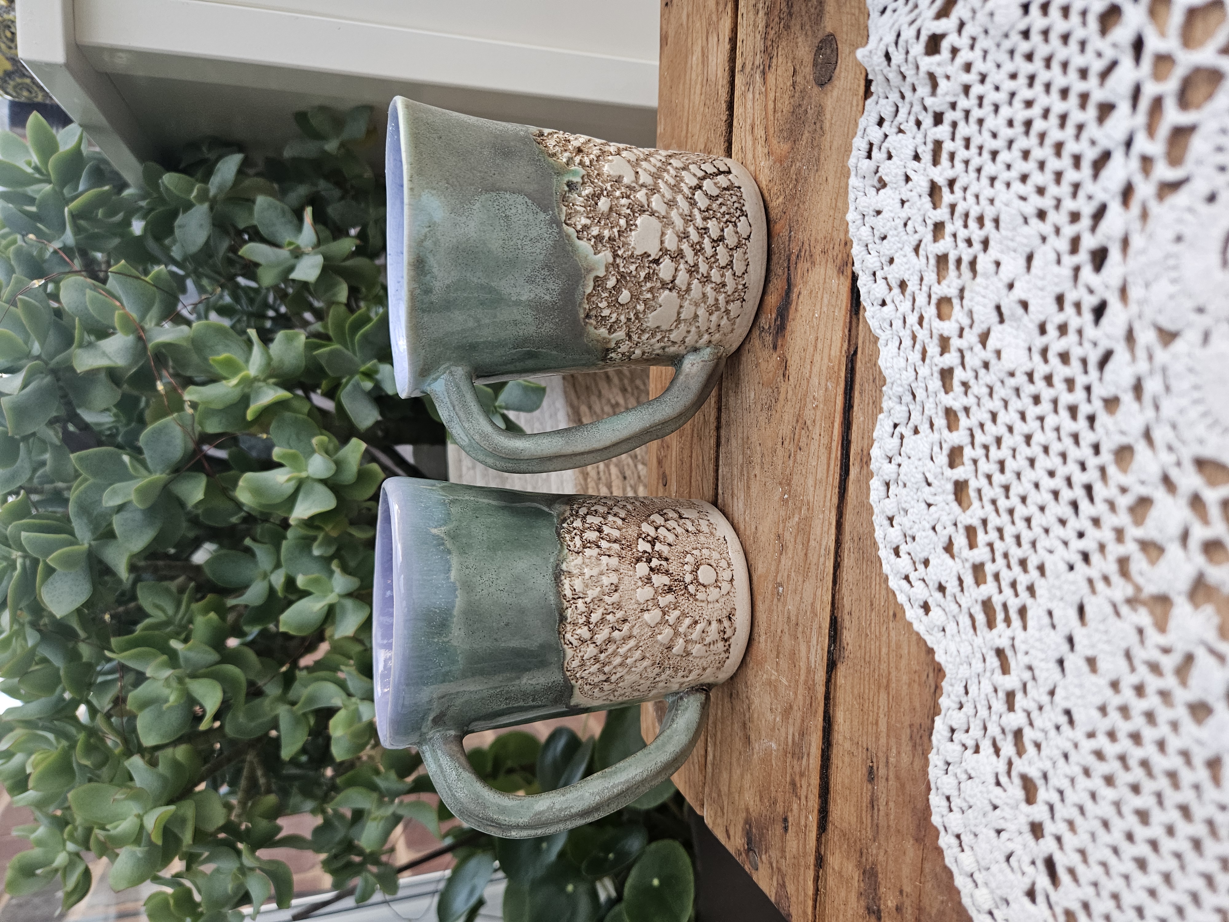 Forest Lace Mugs (Pair) – Sage & Lilac thumbnail 6