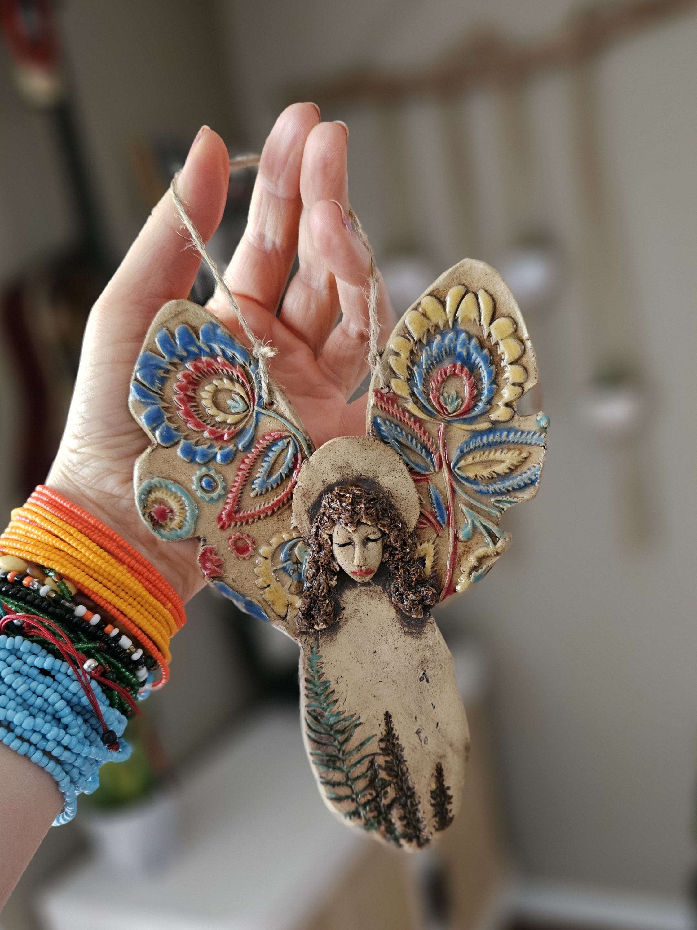 Peacock Wing Angel – Hanging Ornament thumbnail 3
