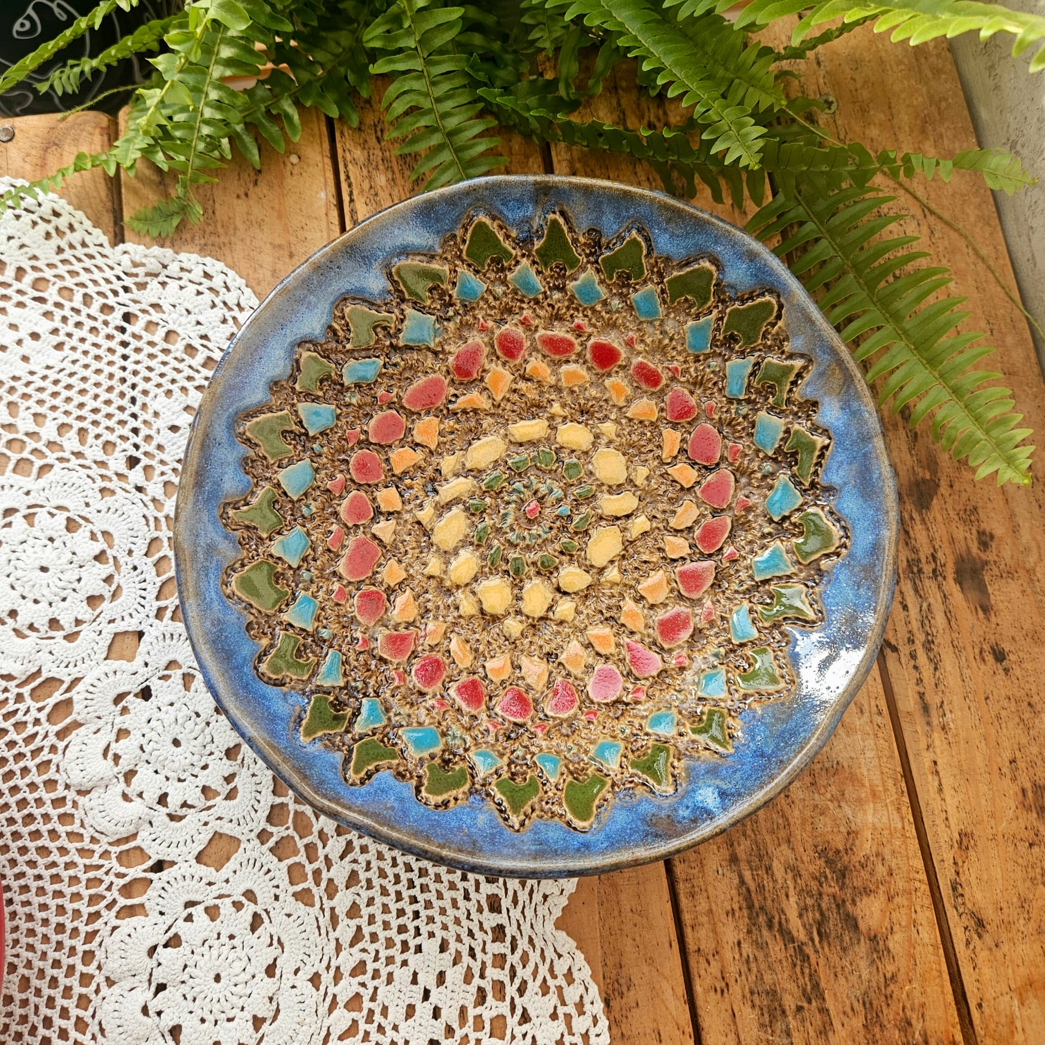 Ceramic Plates with Crochet Print thumbnail 2