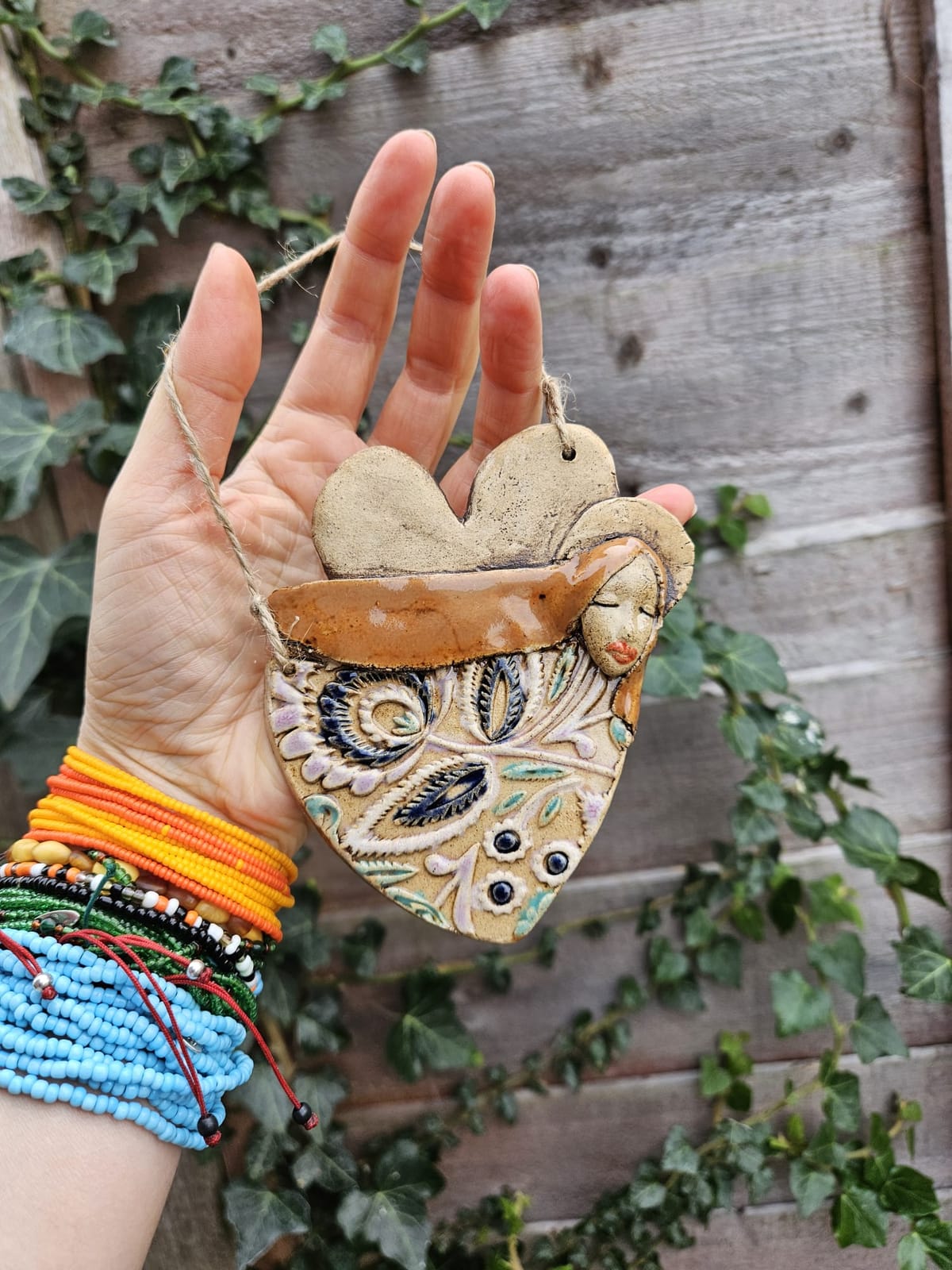 Handmade Ceramic Hanging Angels thumbnail 4