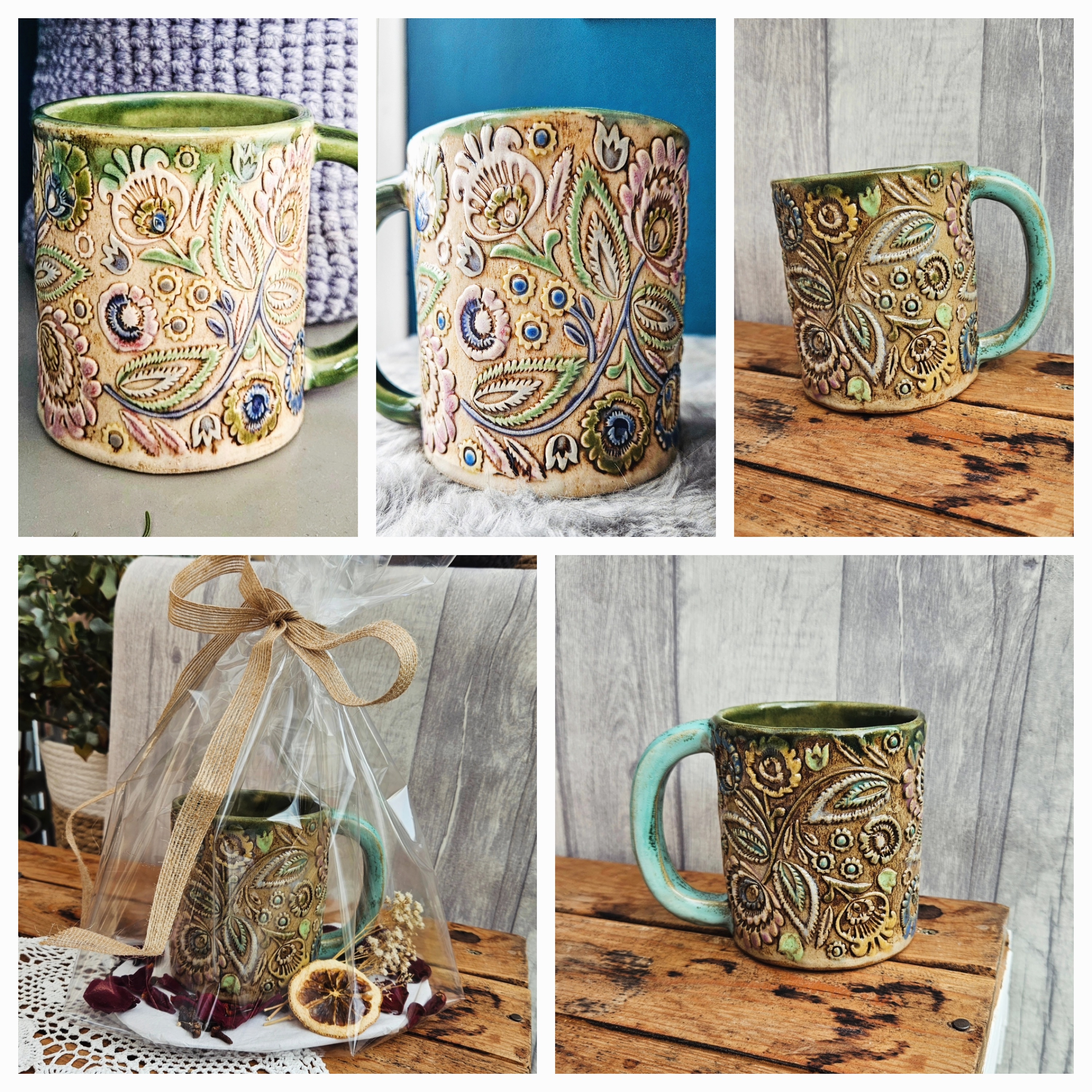 Pastel Folk Garden Mug ceramic piece