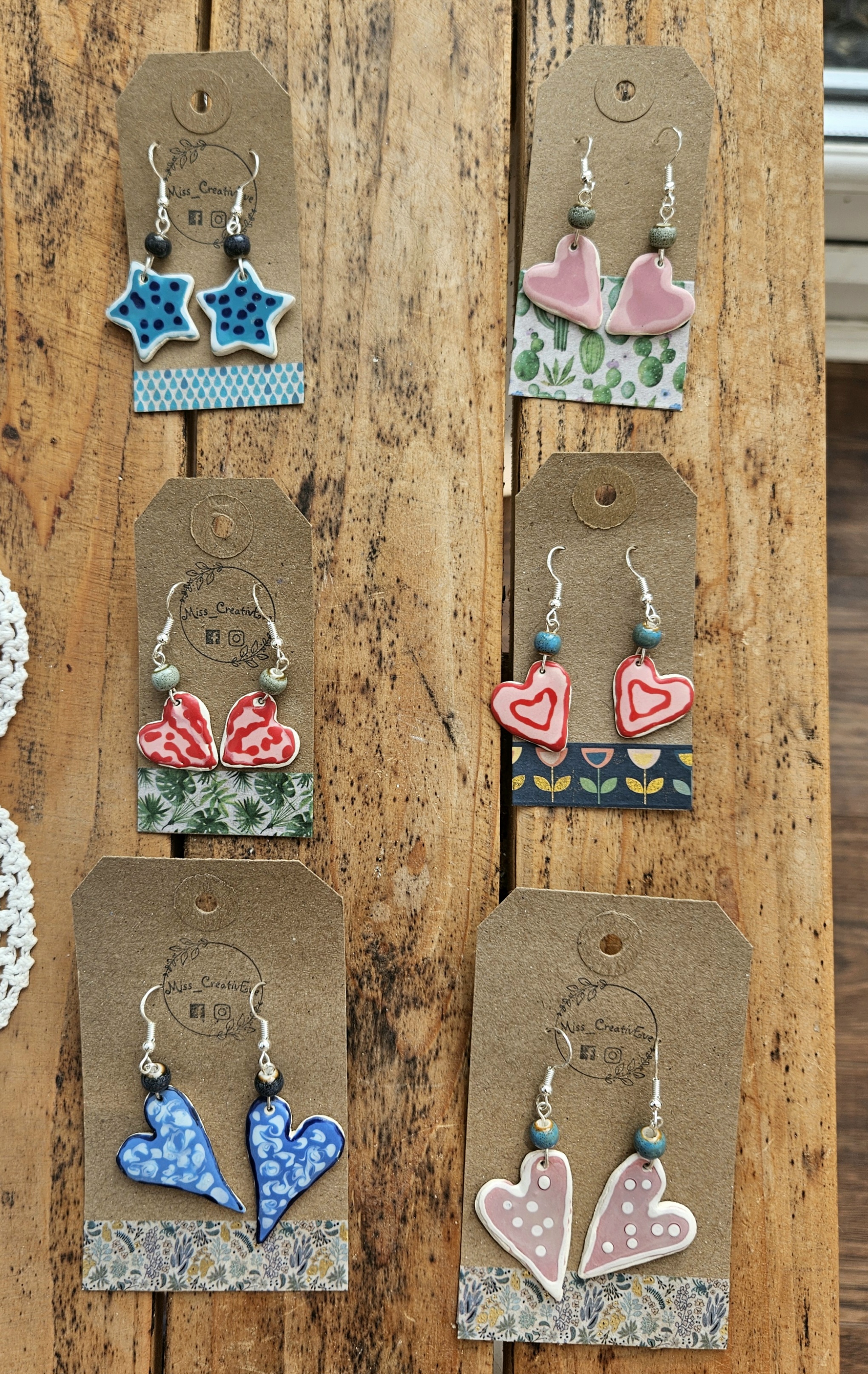 Wildflower Heart Ornaments (Set) ceramic piece