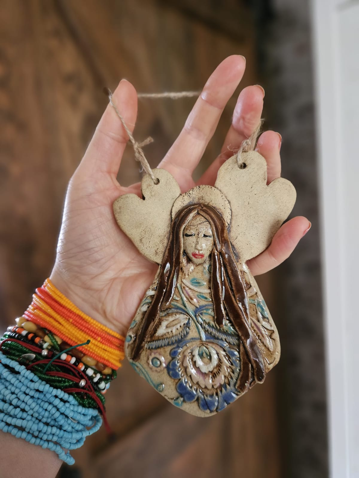 Handmade Ceramic Hanging Angels thumbnail 3