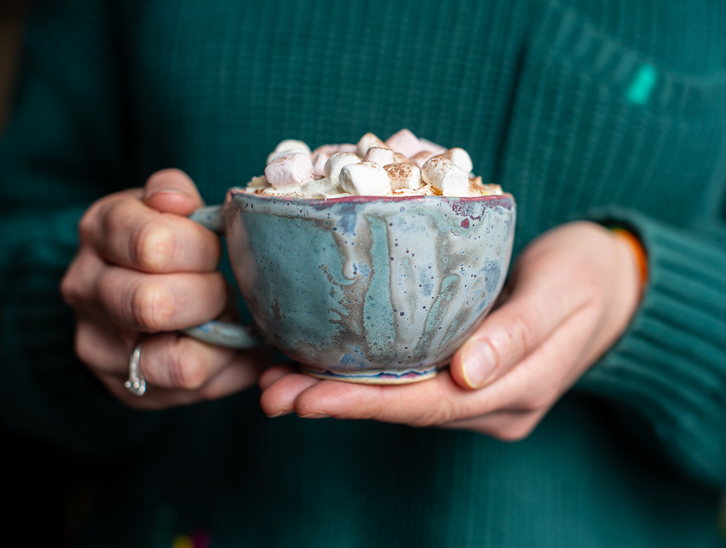 Hot Chocolate Soup Mug — Glacier Drip ceramic piece