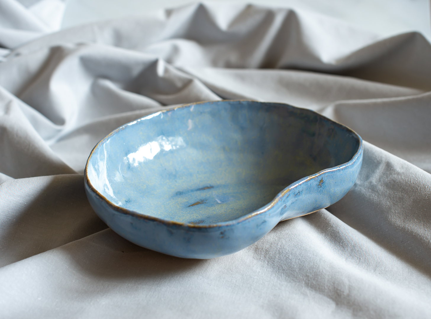 Sky Blue Organic Serving Dish ceramic piece