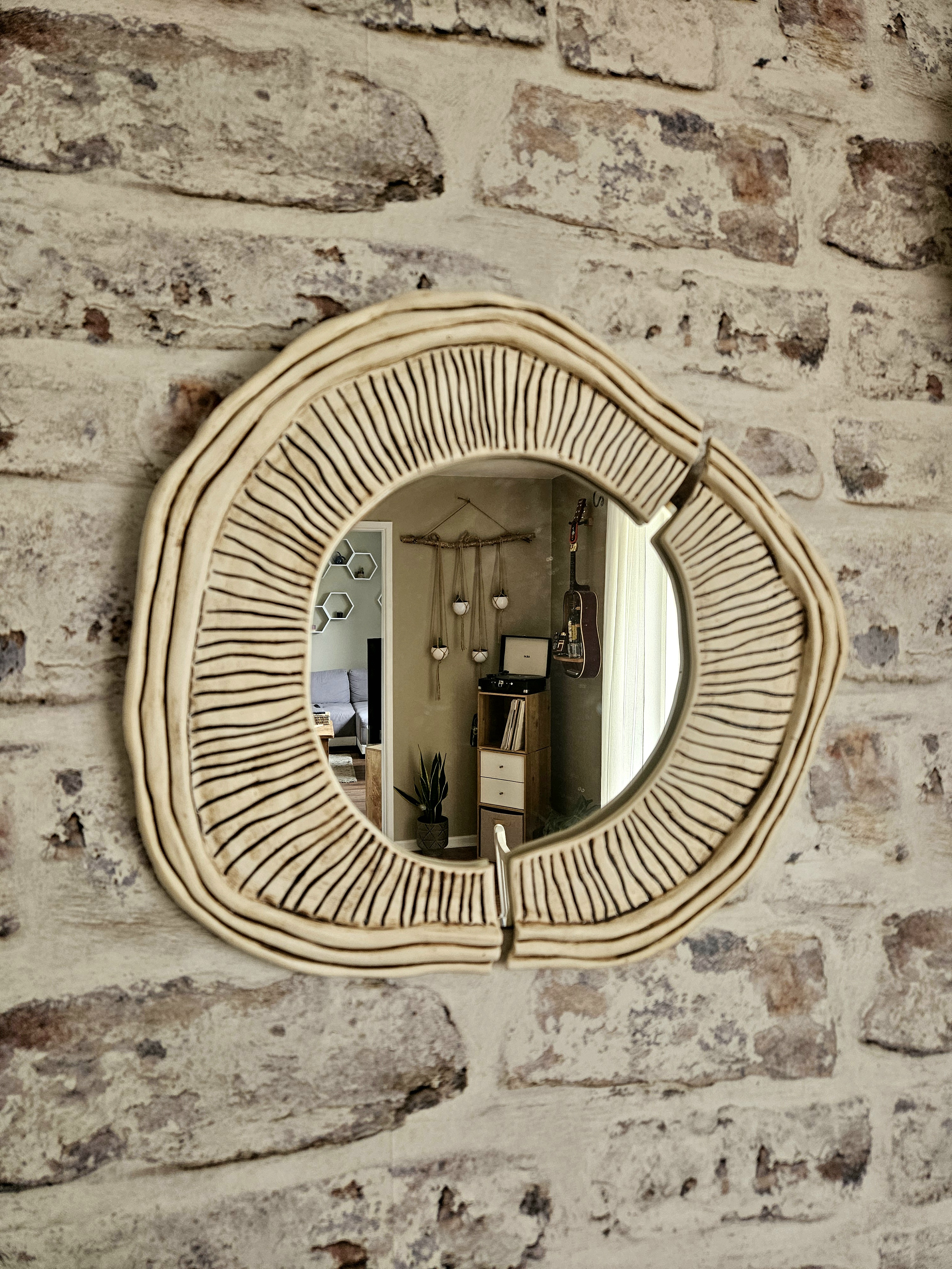 Stone Garden Round Mirror ceramic piece