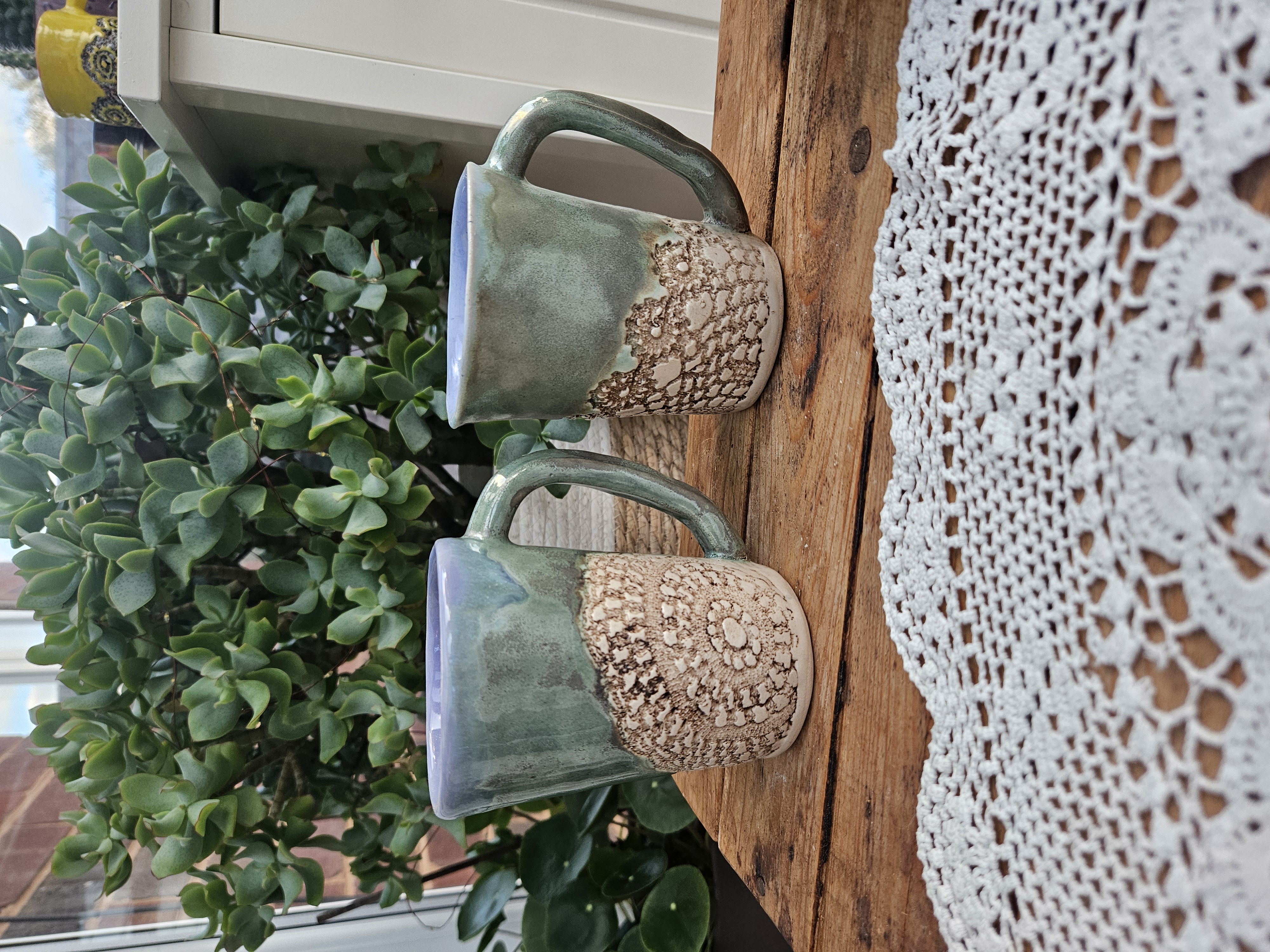 Forest Lace Mugs (Pair) – Sage & Lilac thumbnail 5