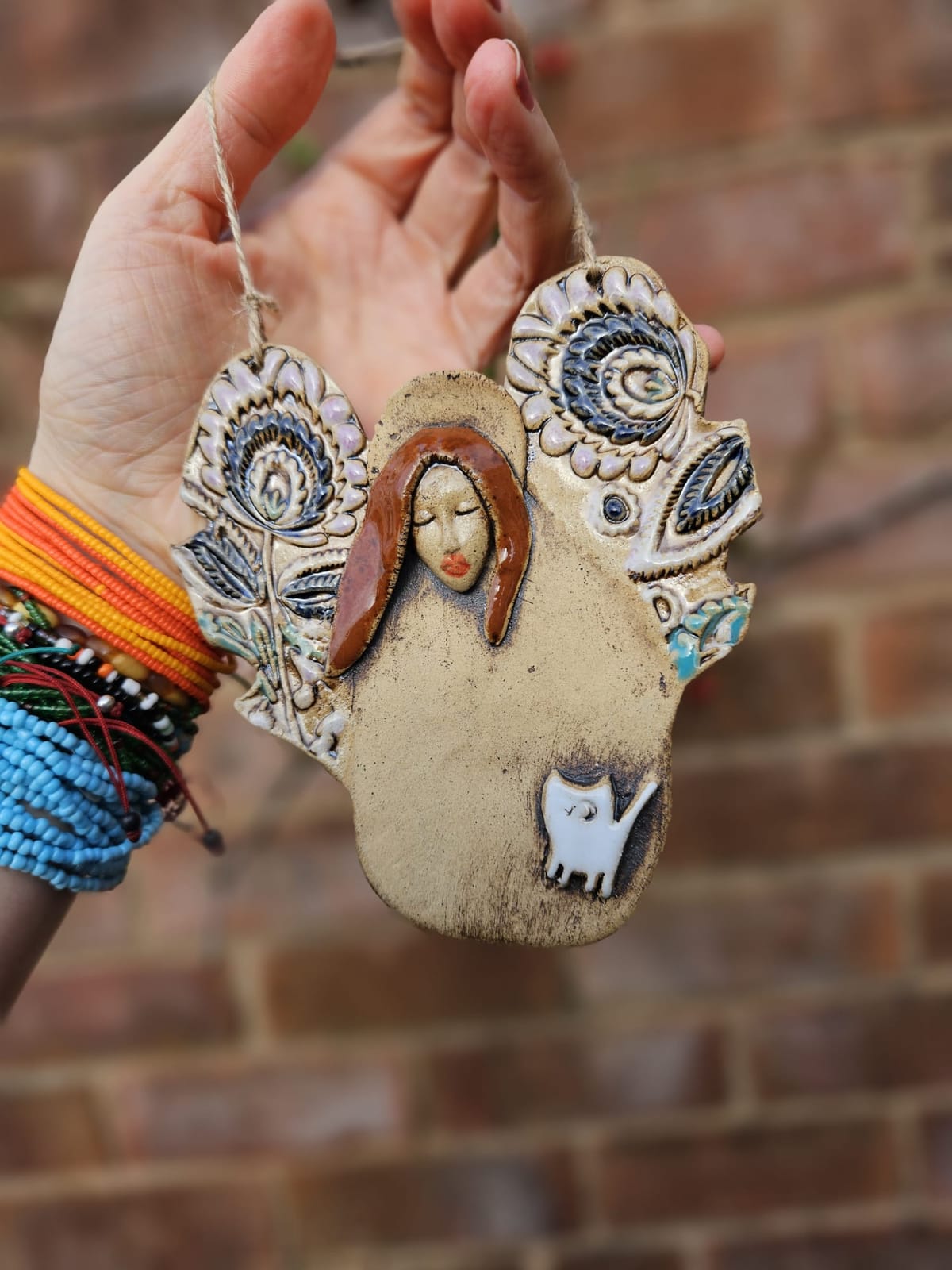 Handmade Ceramic Hanging Angels thumbnail 12