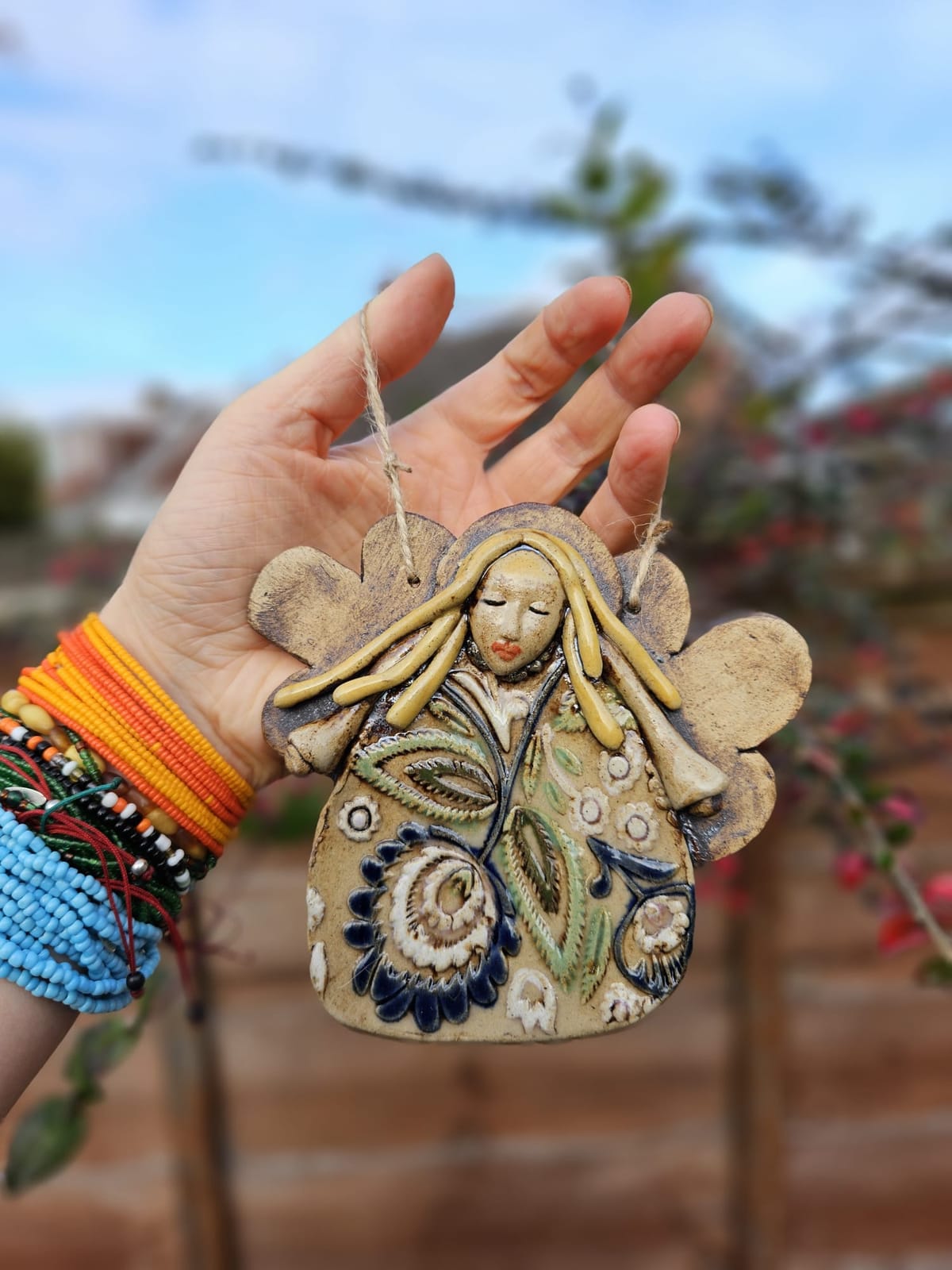 Handmade Ceramic Hanging Angels thumbnail 15