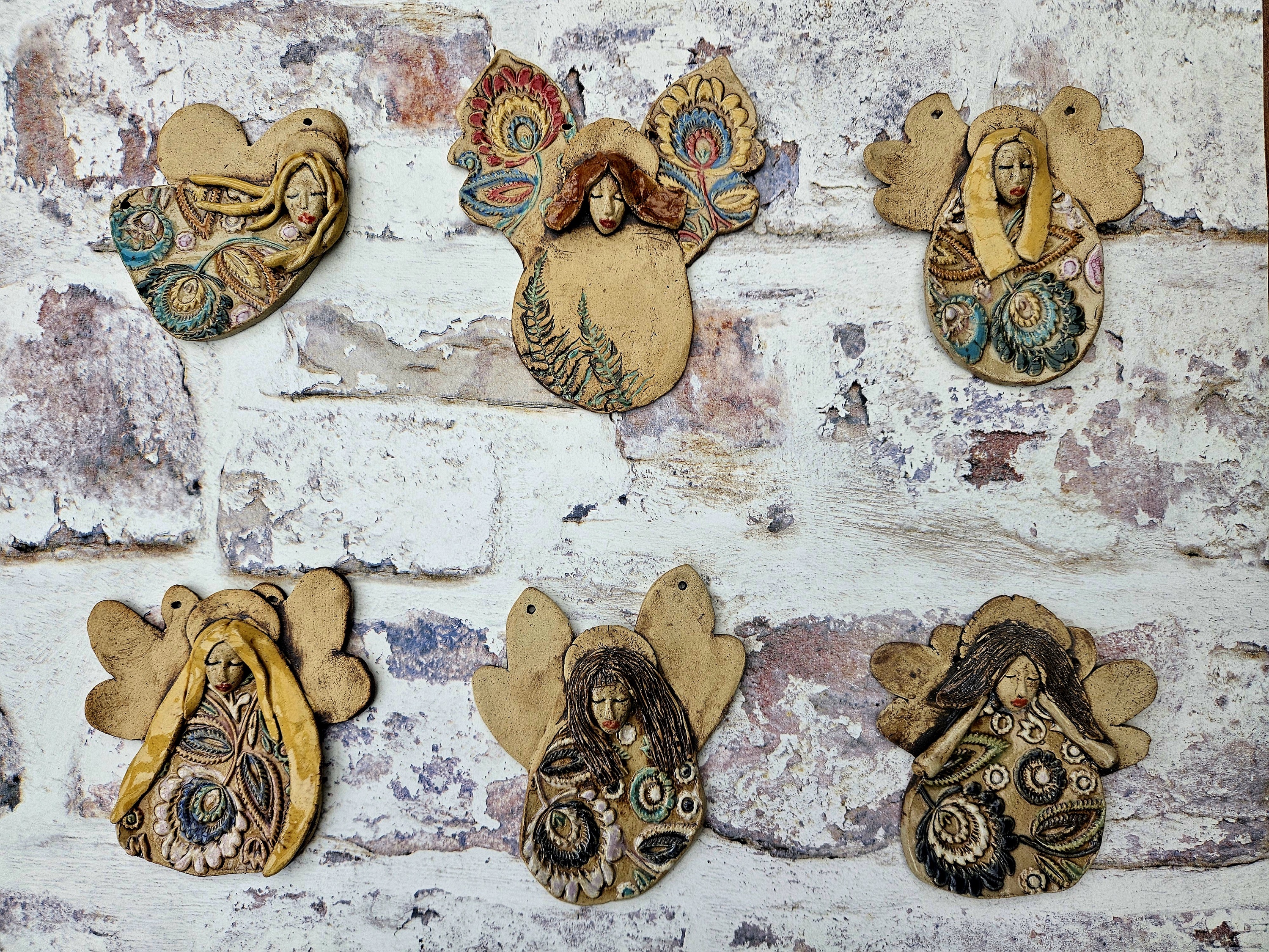 Folk Angel Wall Ornaments thumbnail 2