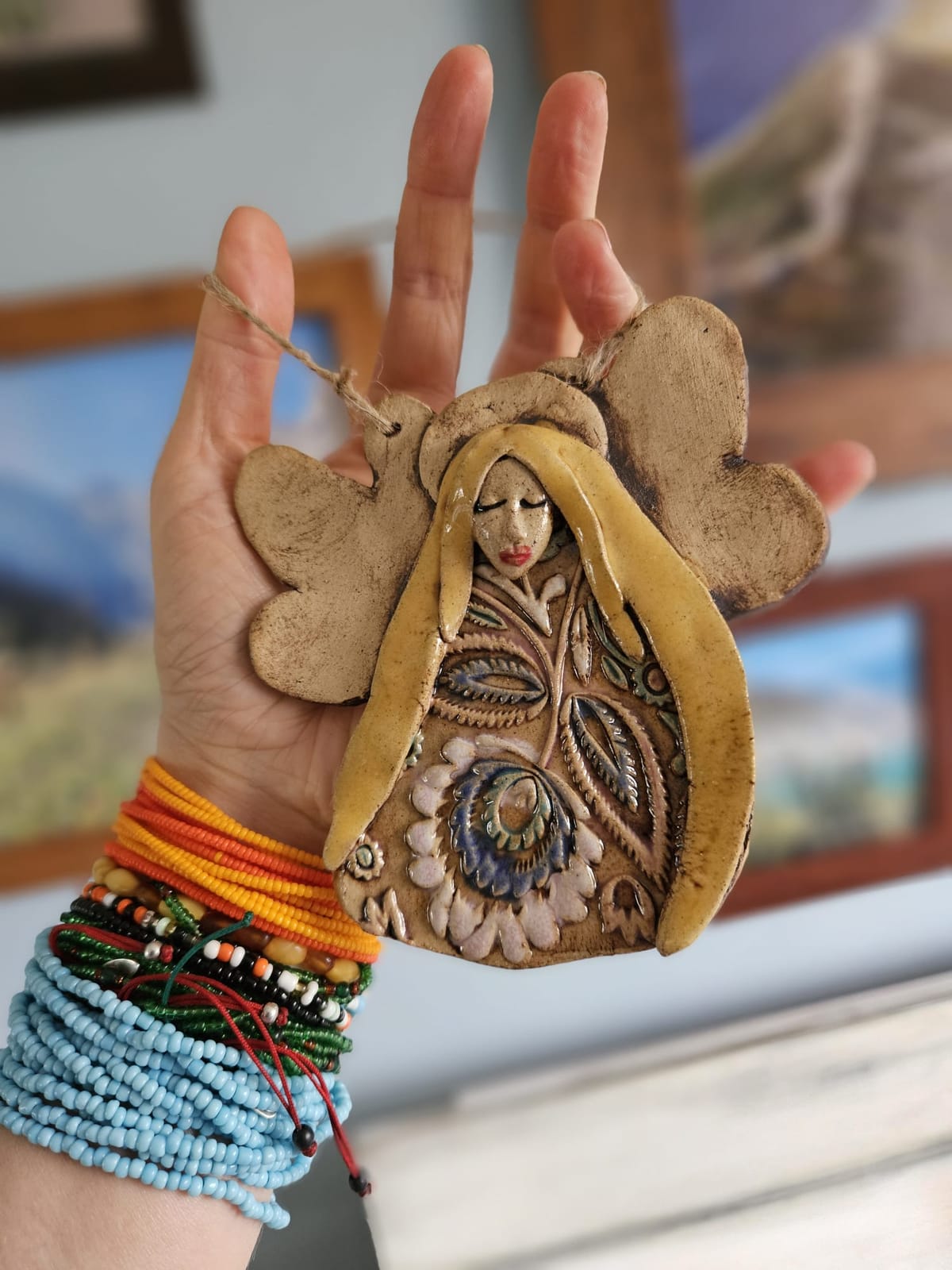 Handmade Ceramic Hanging Angels thumbnail 8