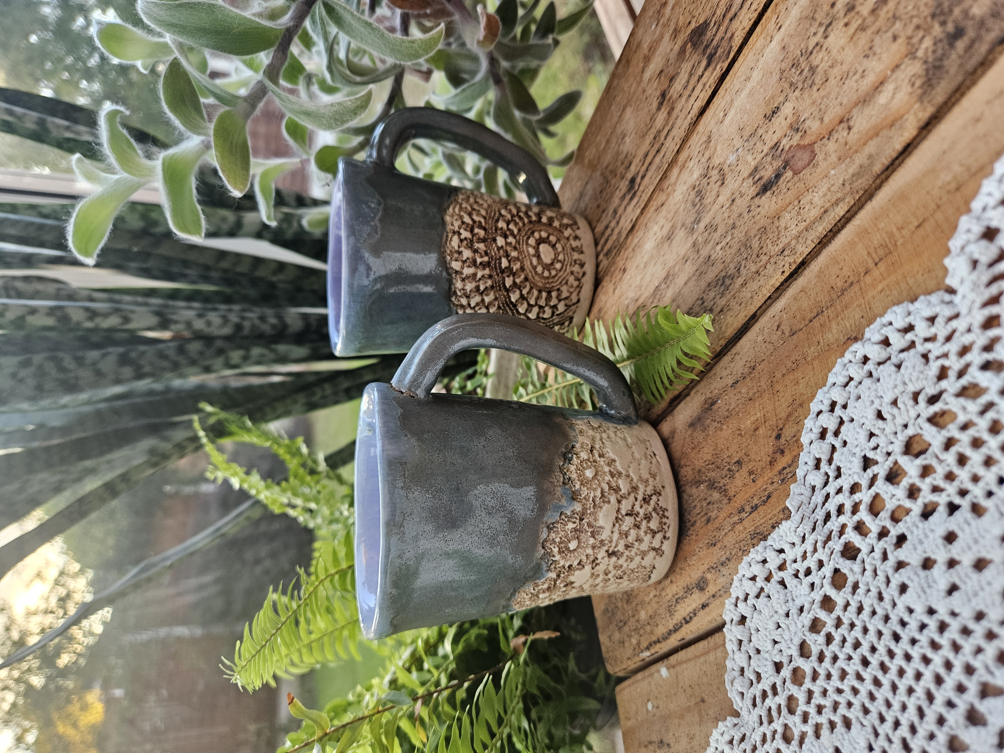 Forest Lace Mugs (Pair) – Sage & Lilac thumbnail 2