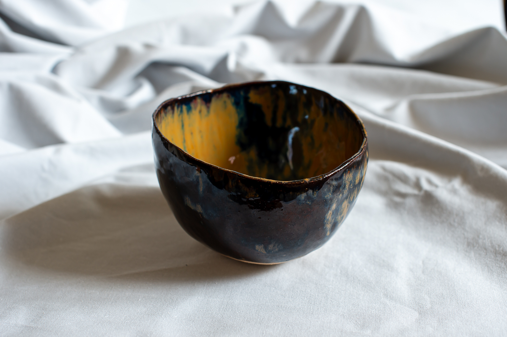 Midnight & Honey Bowl ceramic piece
