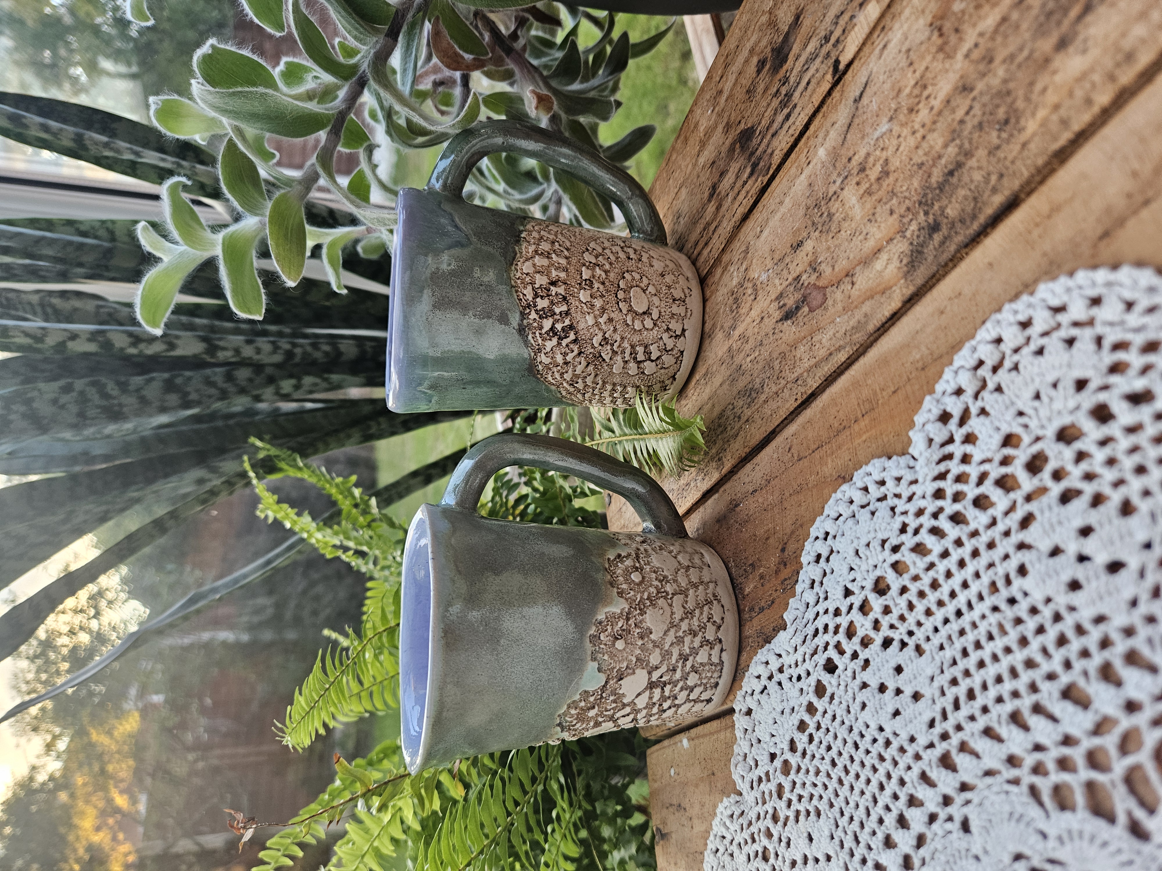 Forest Lace Mugs (Pair) – Sage & Lilac thumbnail 4