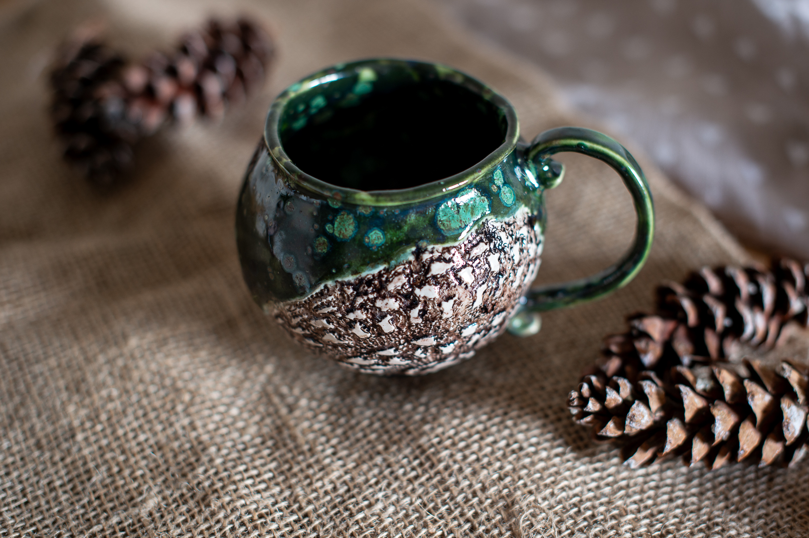 Forest Cauldron Mug — Alternate Angle ceramic piece