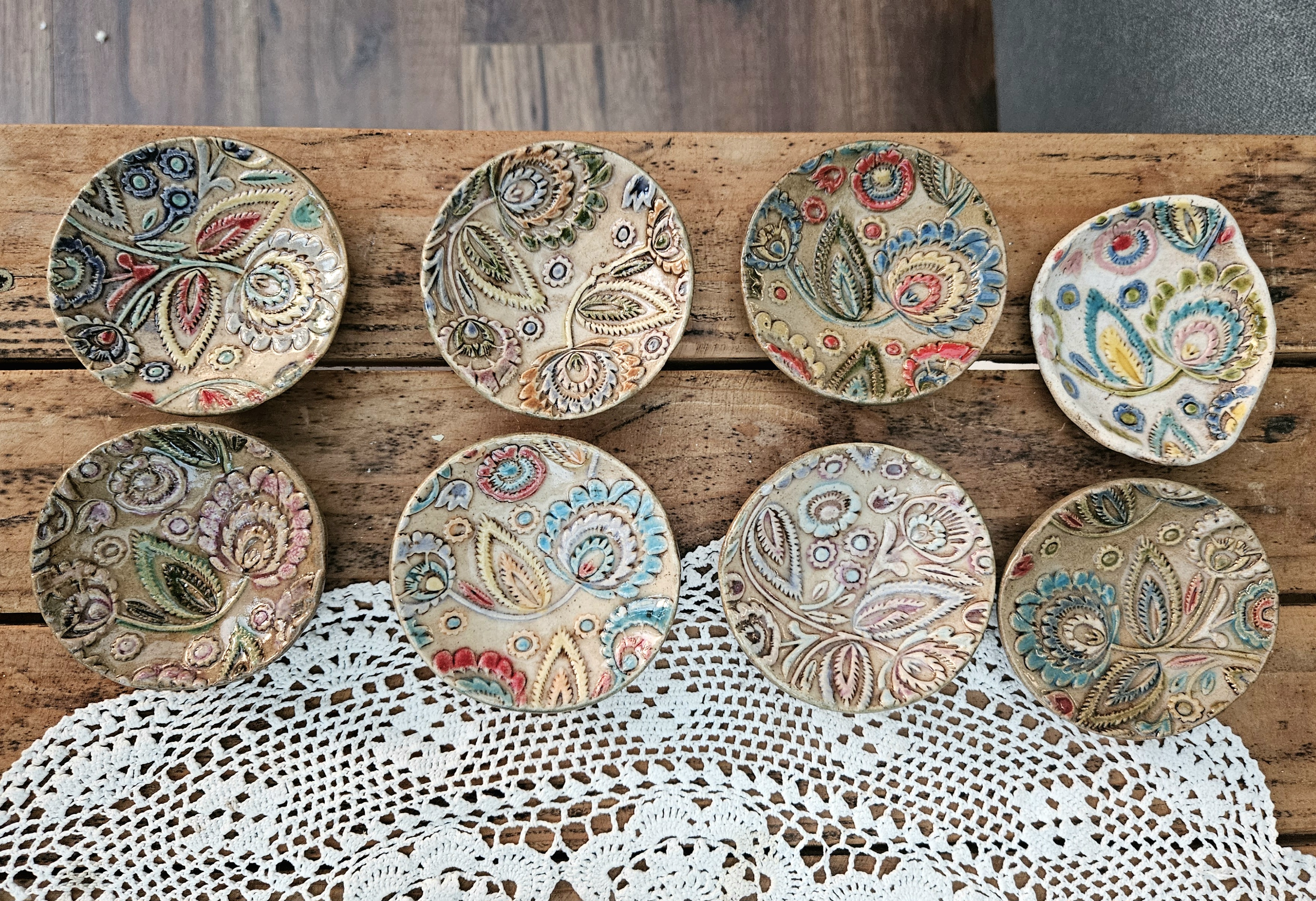 Ceramic Brooches – Floral & Ripple (Assorted) ceramic piece