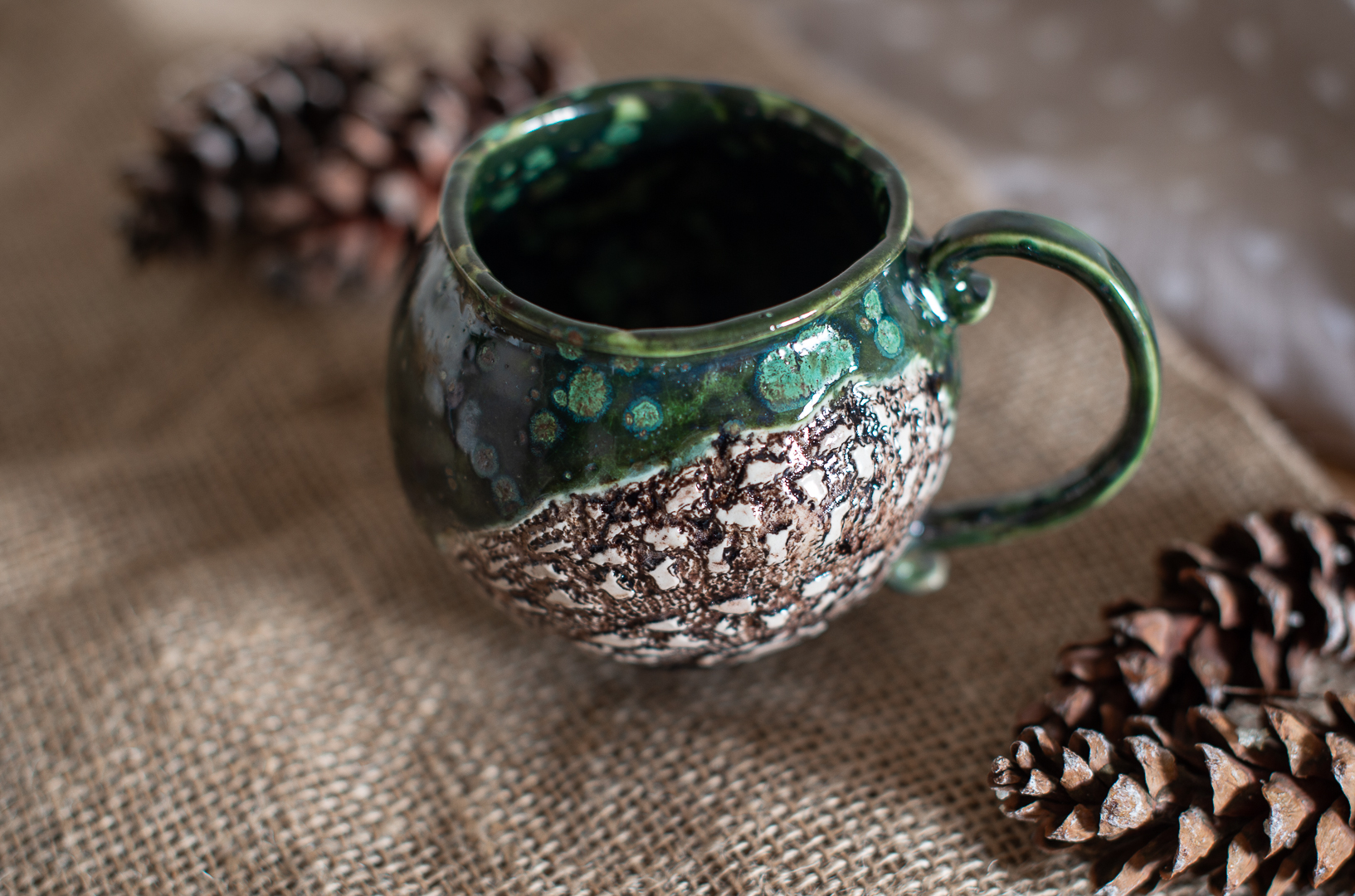 Forest Cauldron Mug — Pinecone Shoot ceramic piece