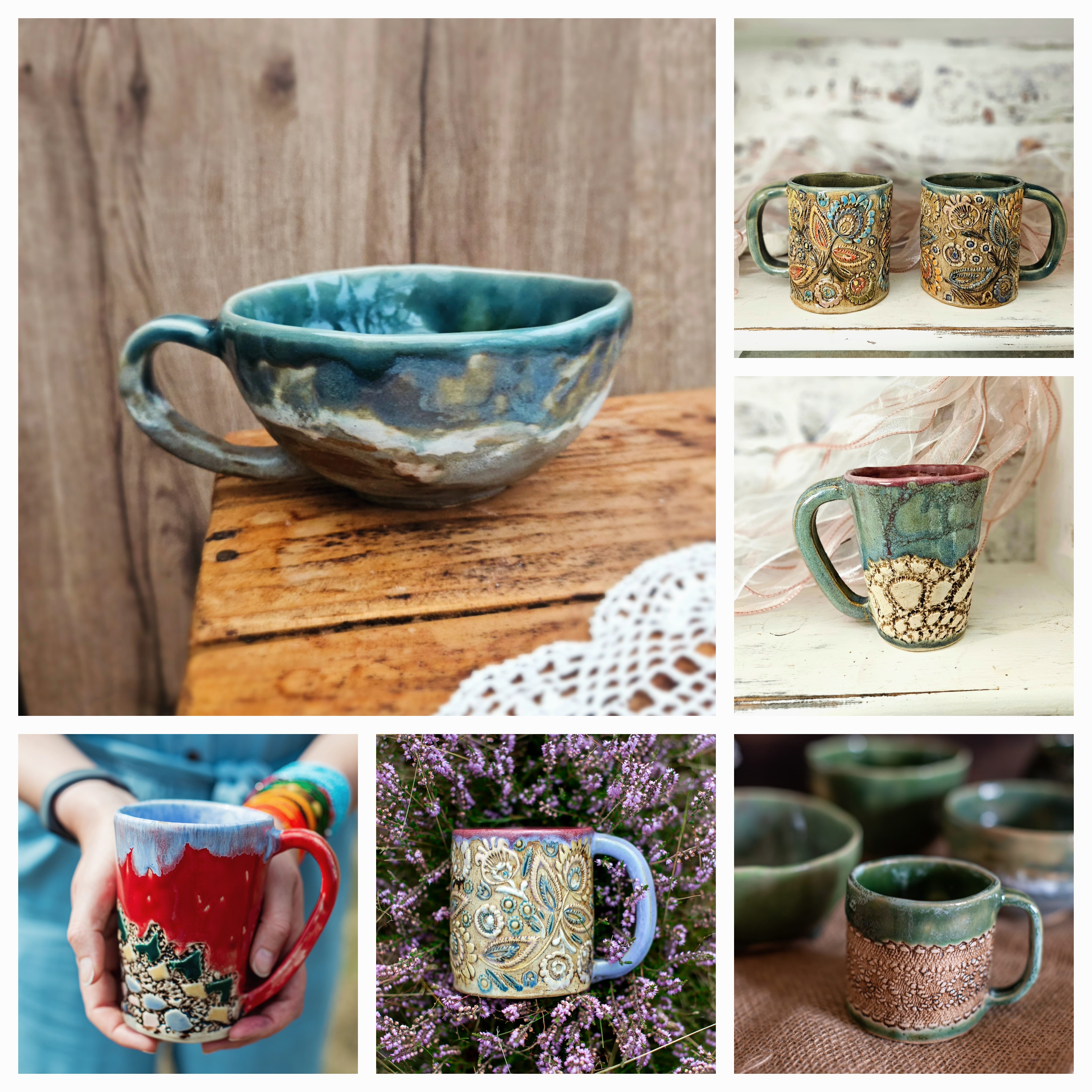 Studio Sampler – Bowls, Mugs & Ornaments (Collage) ceramic piece