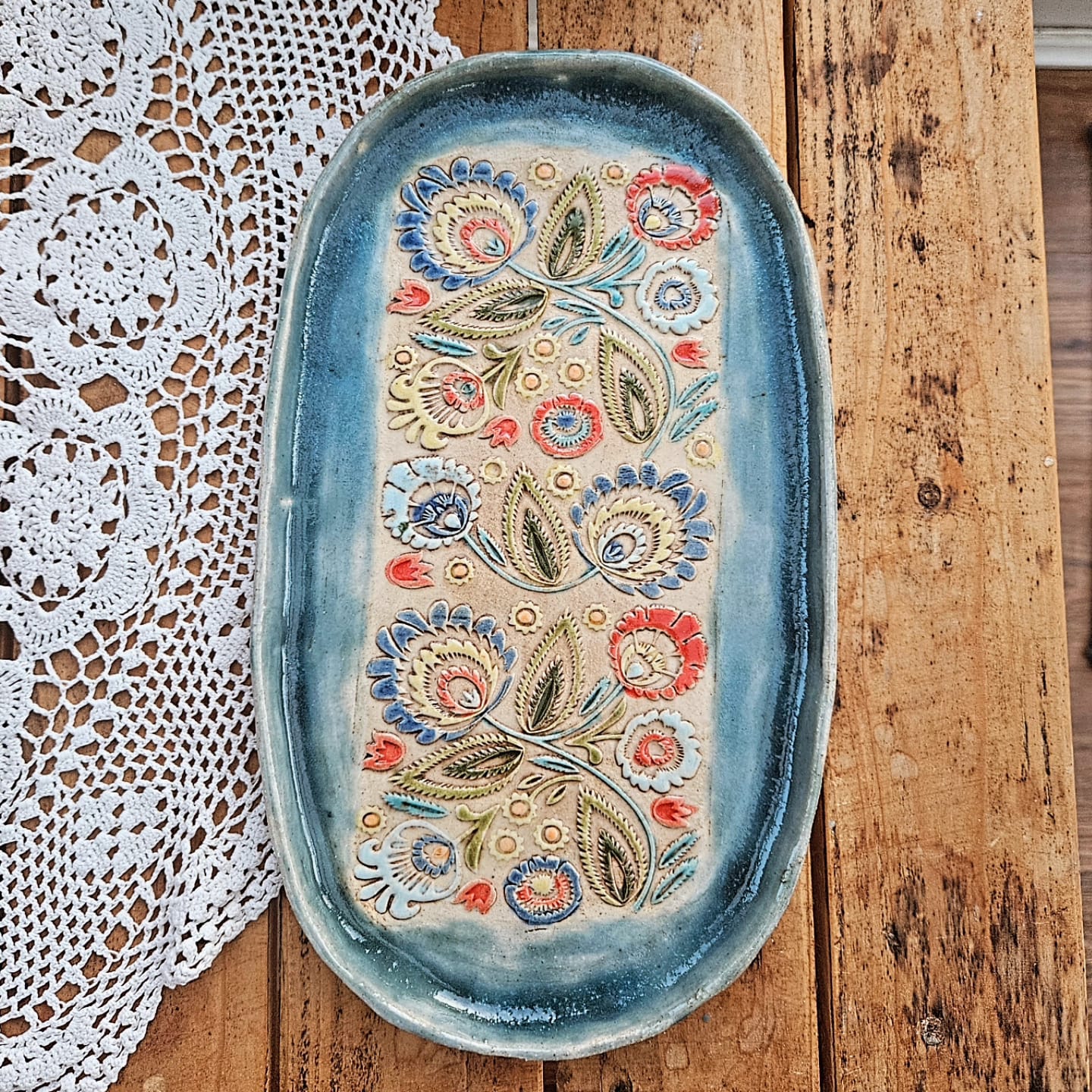 Hand-Painted Ceramic Serving Plates thumbnail 2
