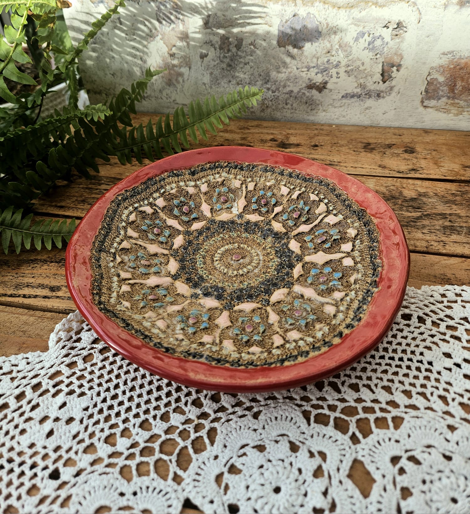 Ceramic Plates with Crochet Print thumbnail 4