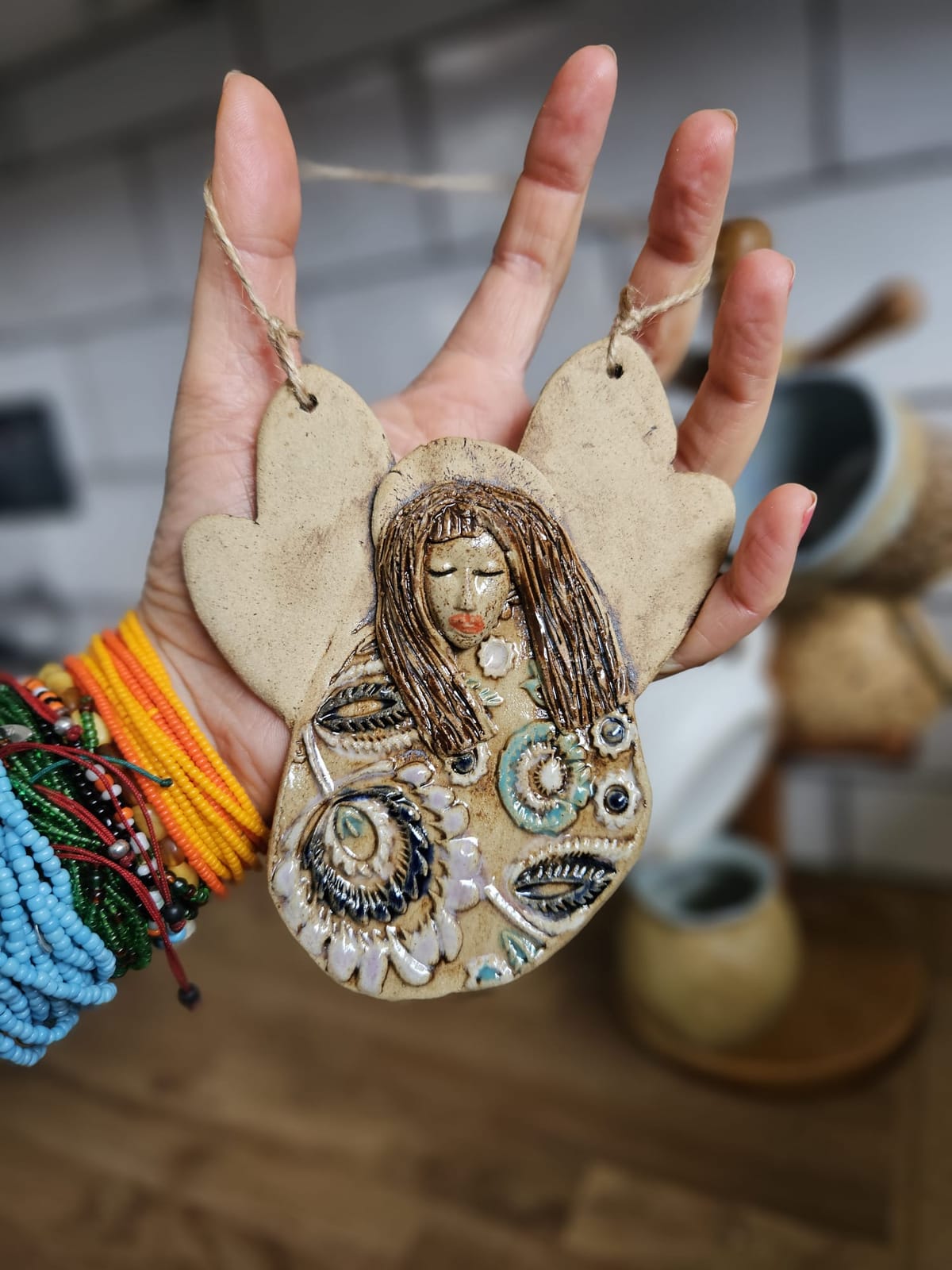 Handmade Ceramic Hanging Angels thumbnail 10