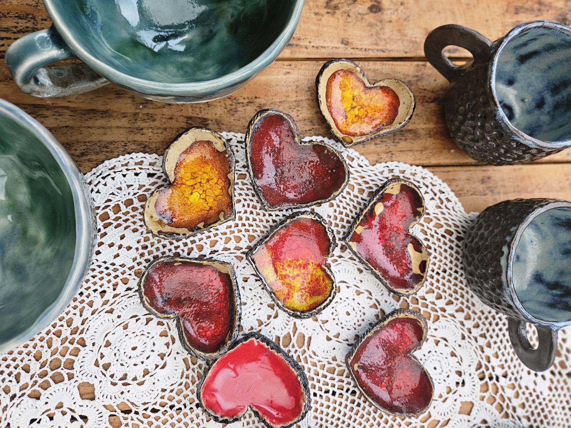 Heart-Shaped Trinket Dish ceramic piece
