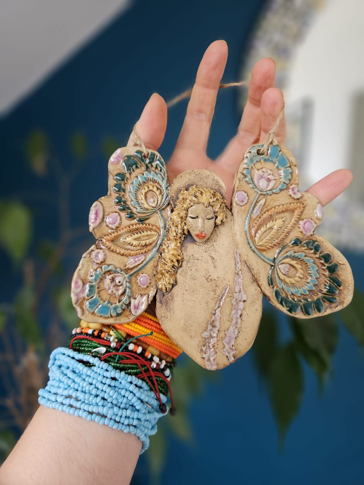 Handmade Ceramic Hanging Angels thumbnail 7